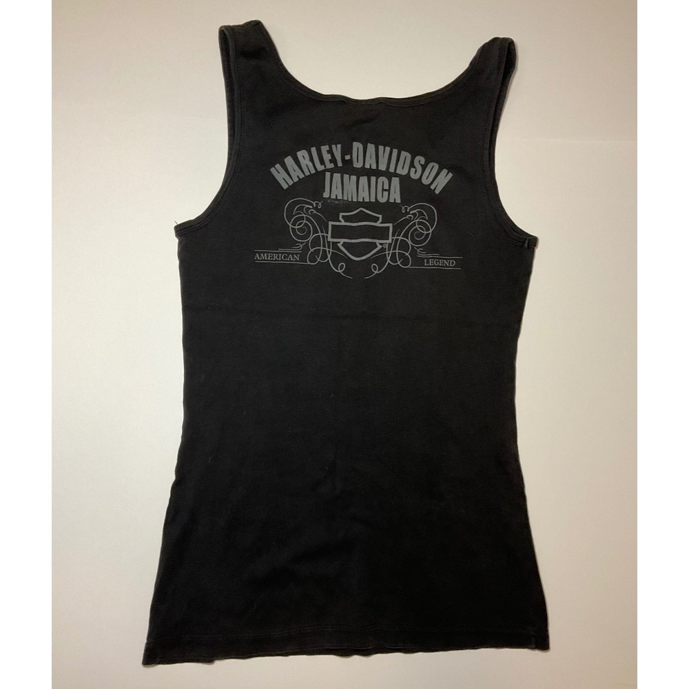 Harley Davidson Tank Top Womens Black Jamaica Large - Picture 2 of 5